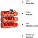 image 3 of VonHaus 12 Pc Wall Mount Storage Bins for Garage