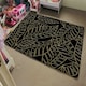 image 4 of Lined Flower Print (Rug) Black | XL: 160x230cm