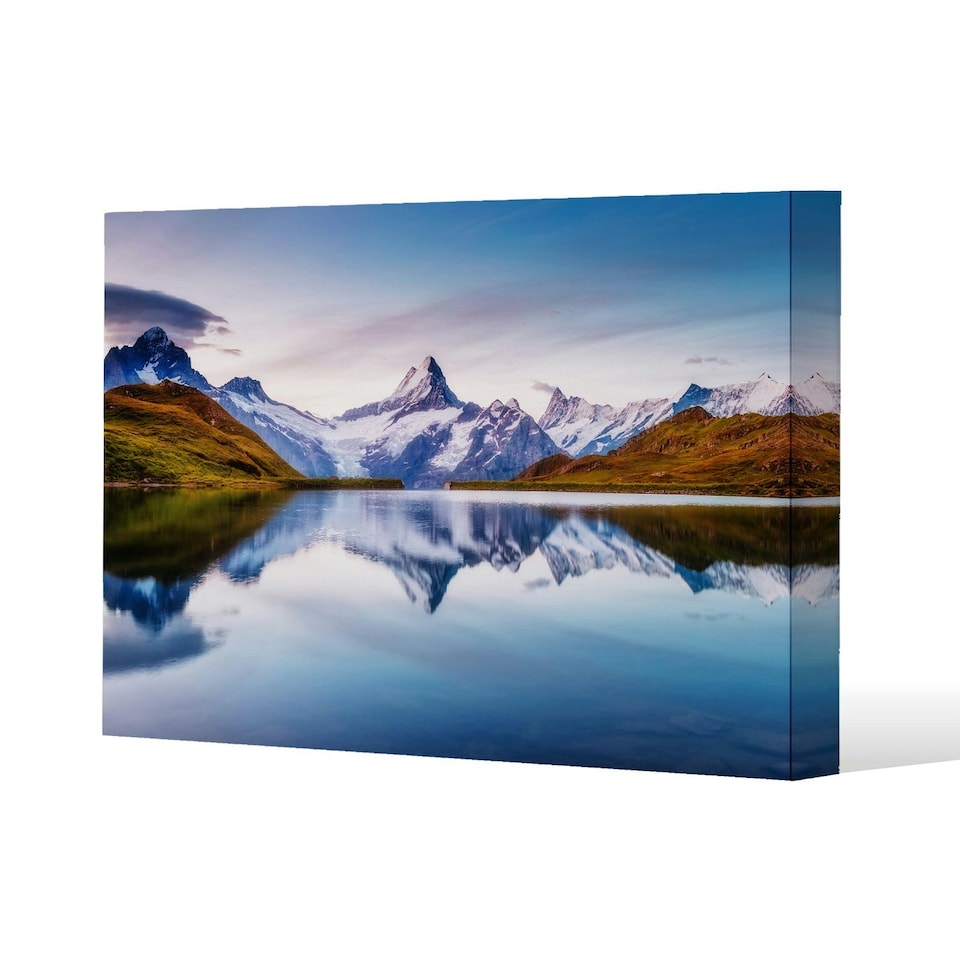 image 1 of Panoramic view of the Mt. Schreckhorn and Wetterhorn (Canvas Print) 101 x 77 x 4cm