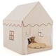 image 1 of COSTWAY Kids Play Tent Indoor Playhouse with Padded Mat-Beige