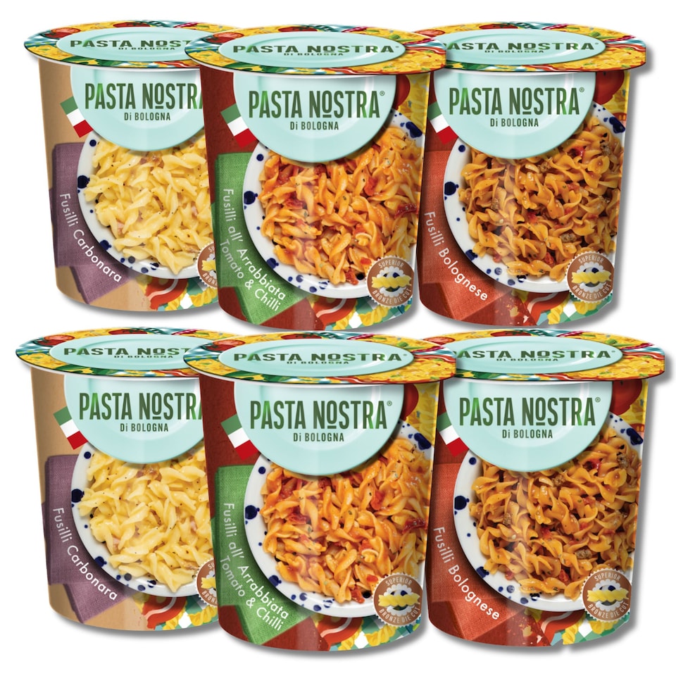 image 1 of Pasta Nostra Instant Pasta Pots Pack of 6 x 70g - Italy's Favourites