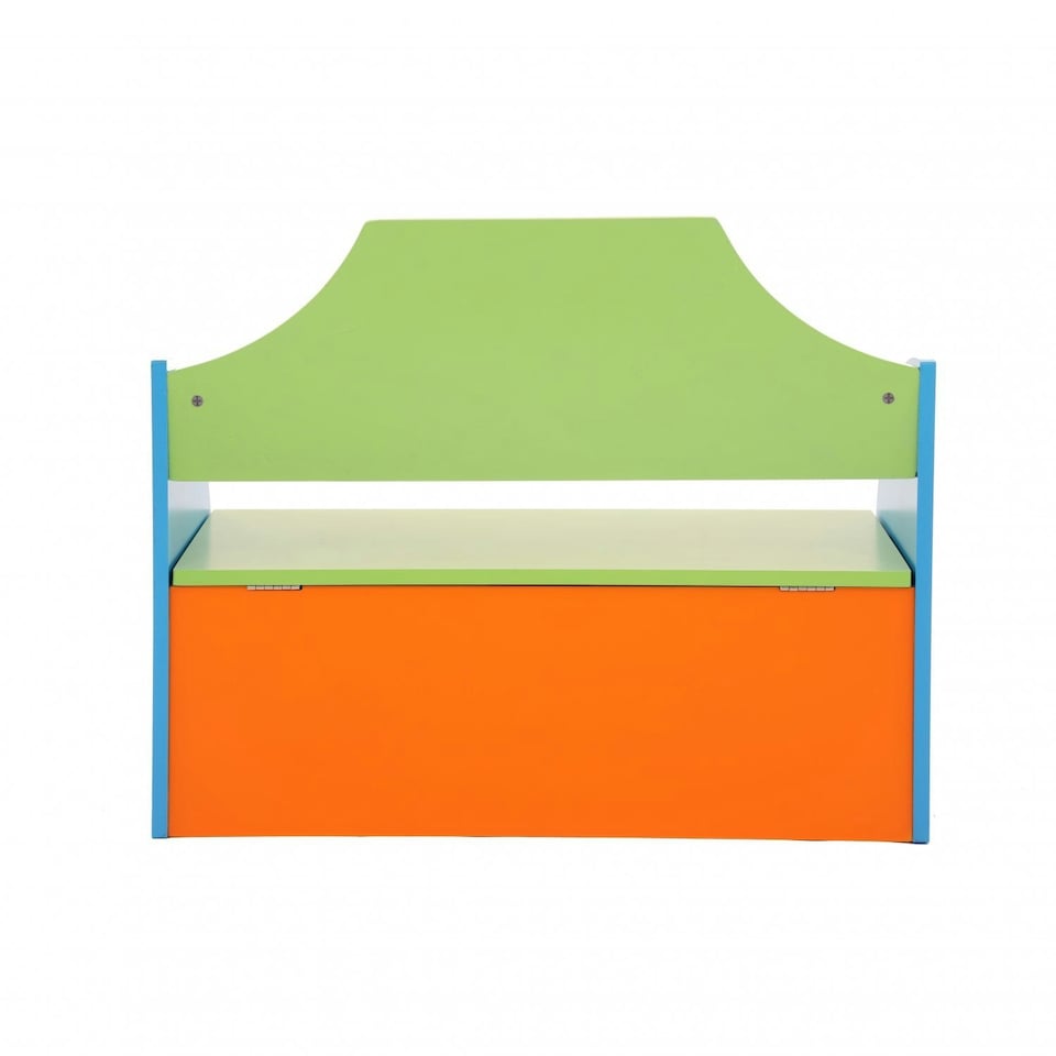 image 1 of Oypla Childrens Wooden Crayon Toy Storage Unit Box Bench Seat