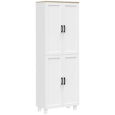 HOMCOM Modern Kitchen Cupboard Storage Cabinet with 4 Shelves, White