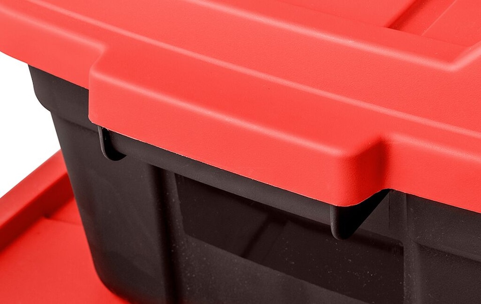 image 1 of Keter Tuff Box 140L Storage Boxes with Lid Set of 3 - Black