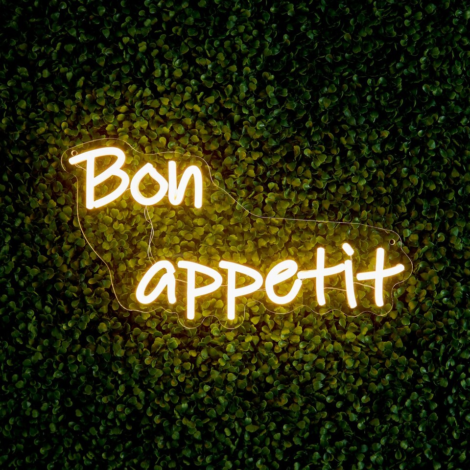 image 1 of The Outdoor Living Company LED Neon Wall Sign Quote - Bon Appetit