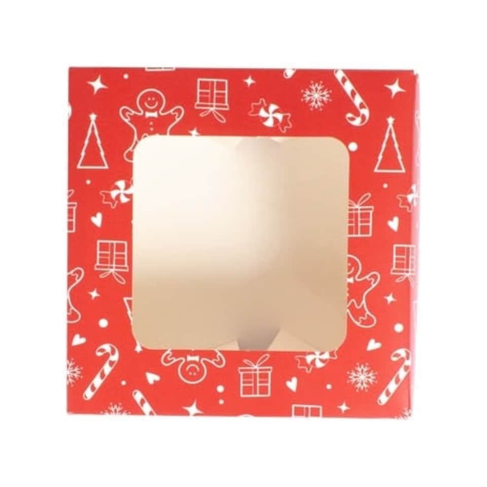 Red Gingerbread Man Christmas Food Boxes - Pack of 2