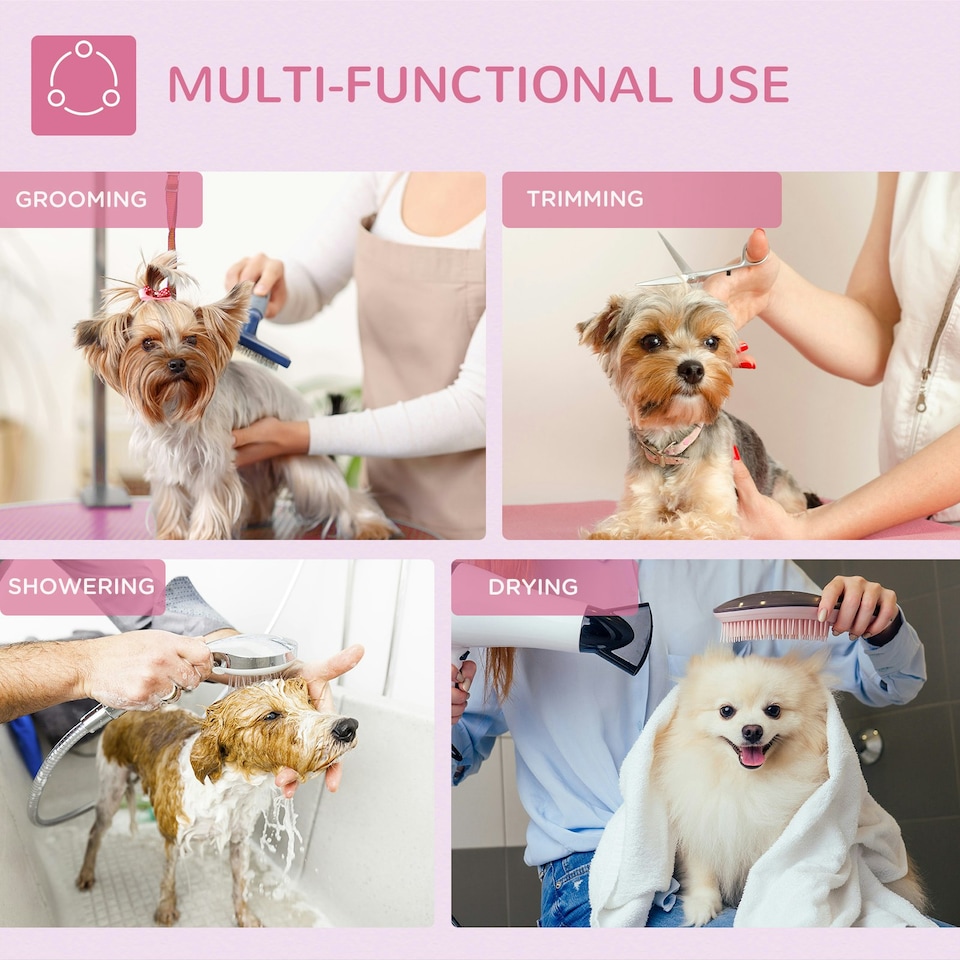 image 1 of PawHut Foldable Dog Grooming Table Adjustable Arm 81x49x80 cm