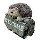 image 4 of Welcome Hedgehog Garden Decoration Wood Effect Resin Novelty Hog Lover Gift