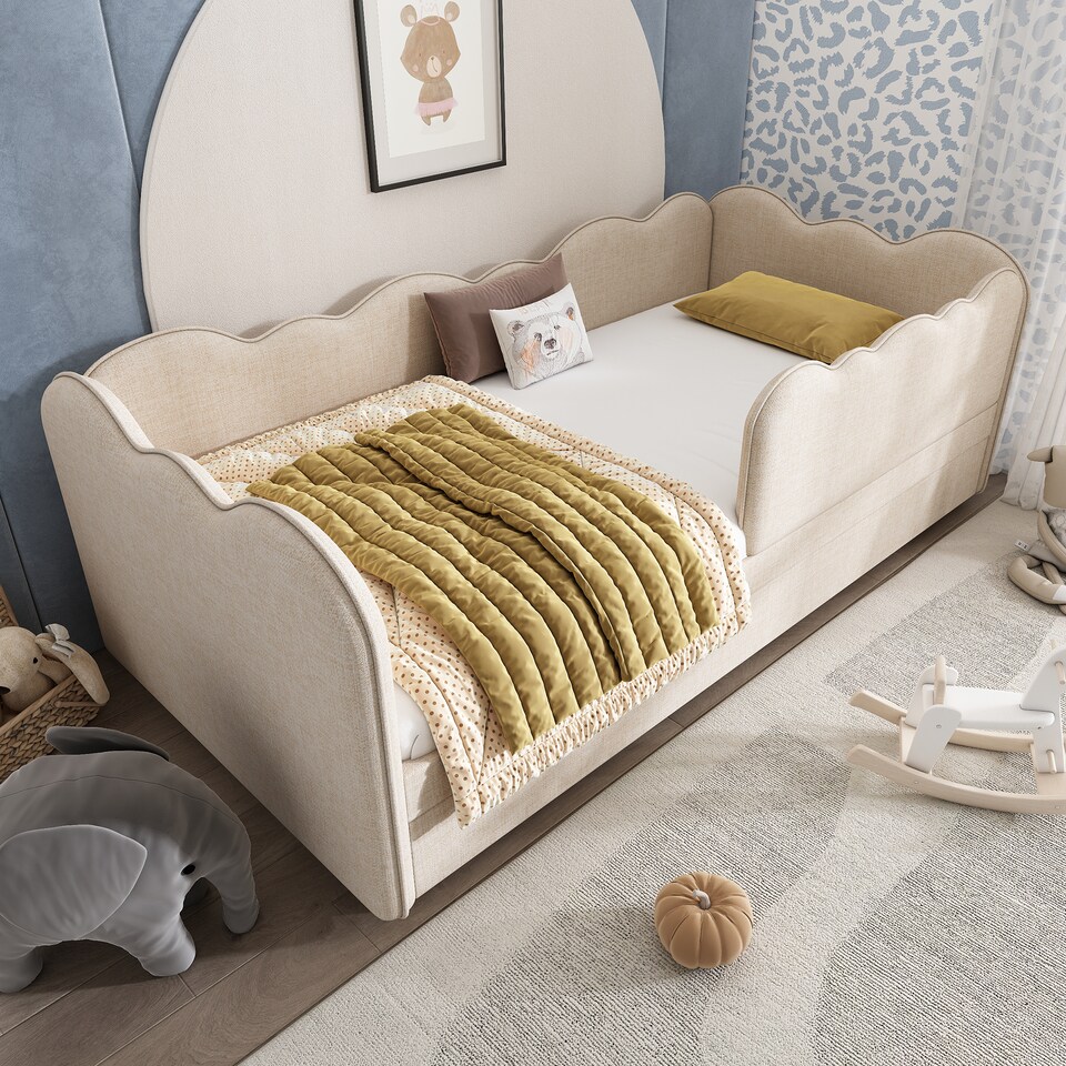 image 1 of 3ft Single Daybed Frame with Slatted Base, Multi-Functional Bed for Adults & Children