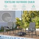 image 6 of Yaheetech Set of 2 Outdoor Texteline Stackable Dining Chairs with Backrest-Grey | Grey | Grey | One Size