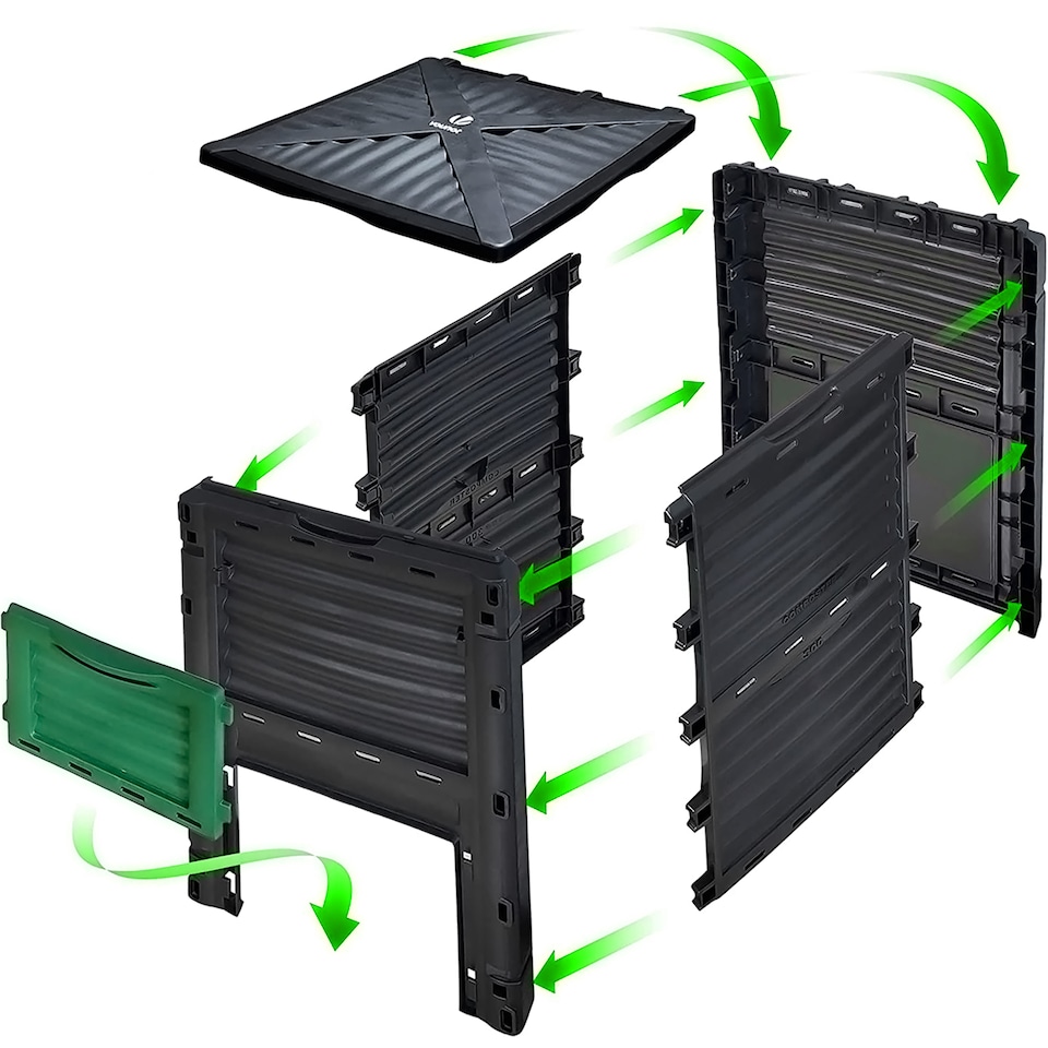 image 1 of 300L Garden Composter Bin Organic Waste Compost Converter Eco Friendly | Green