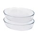 image 1 of Argon Tableware Oval Glass Oven Dishes - 26cm x 18cm - Pack of 2 Clear