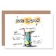image 1 of Blue Lagoon Cocktail Drink Recipe Drawing Birthday Card