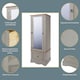 image 2 of Corona Armoire with Mirrored Door and Drawer - Solid Wood Wardrobe with Hanging Rail and Storage | Grey | Grey | One Size | 1