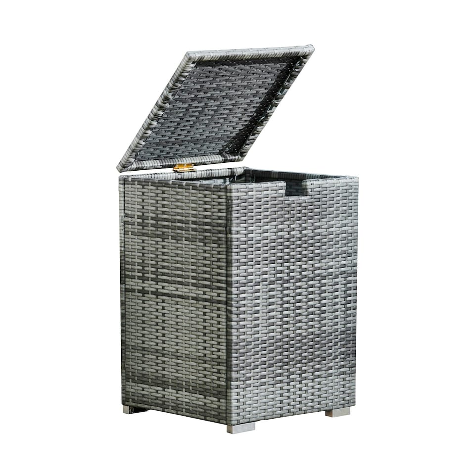 image 1 of Teamson Home Wicker Gas Tank Table for Fire Pits for 20 lb Propane Tank Cover, Grey
