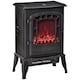 image 1 of HOMCOM Freestanding Electric Fireplace Heater W/ Realistic Flame Effect Black | Black