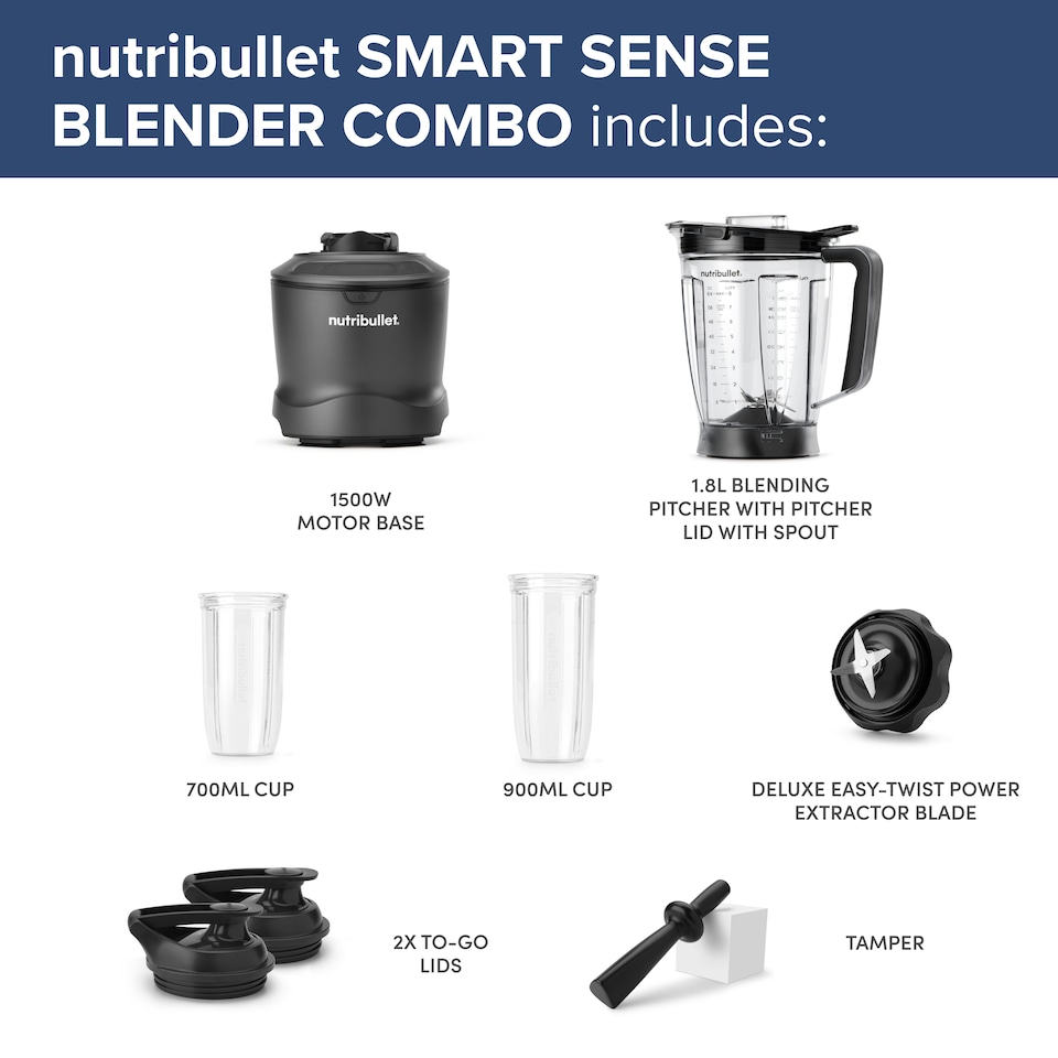 image 1 of nutribullet SmartSense Blender Combo Black