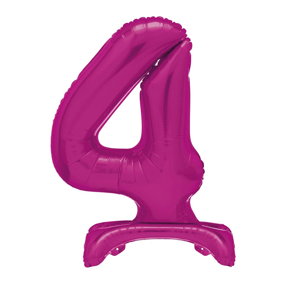 30"PACKAGED H PINK FOIL STD NUM BALLOON-4 - UNIQUE N/A