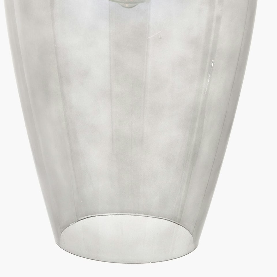 image 1 of Grey Glass Pendant Ceiling Light with Antique Silver Metal Chain Pendant | Grey | Grey | 1