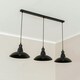 image 1 of ValueLights Civic Matte Black 3 Drop Diner Bar Matte Black Ceiling Pendant Light with Bulbs Black