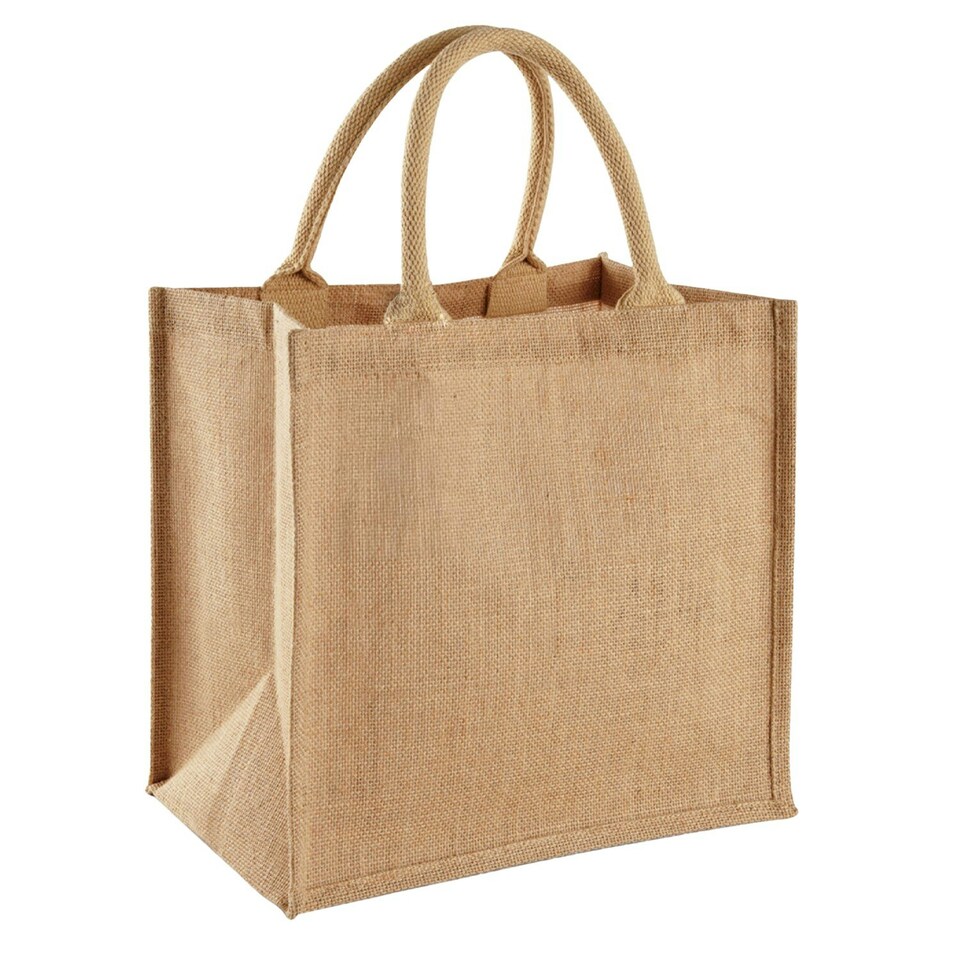 image 1 of Westford Mill Midi Jute Tote Bag - Natural - One Size Cream