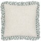 image 2 of furn. Lulah Block Printed Ruffle Linen/Blue Cushion Cover 45 x 45cm Multi