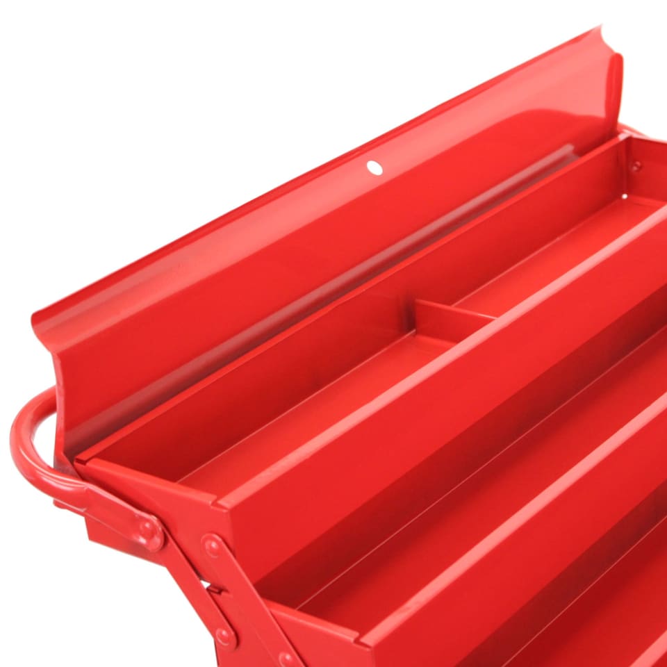 image 1 of 4 Tier 7 Tray Heavy Duty Metal Cantilever Tool Box | Red