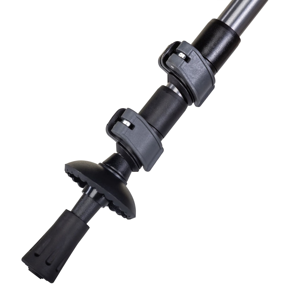 image 1 of Walker Lock Pole Pair Adjustable LeverLock Hiking Walking Trekking Outdoor | Black | Black | One Size | 2