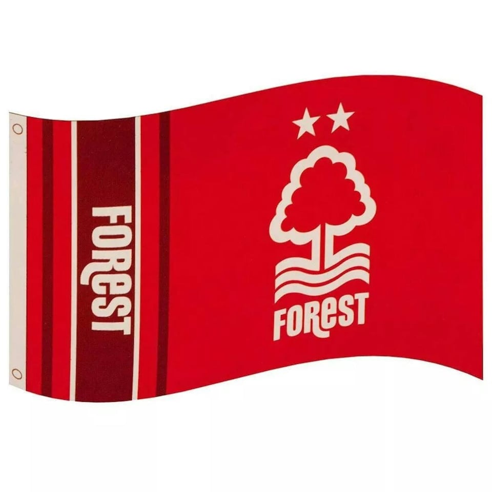 image 1 of Nottingham Forest FC Wordmark Stripe Flag - Red/White - One Size | Multi | Red