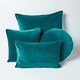 image 5 of Homescapes Set of 2 Teal Green Velvet Cushion Covers - 40 x 40 cm