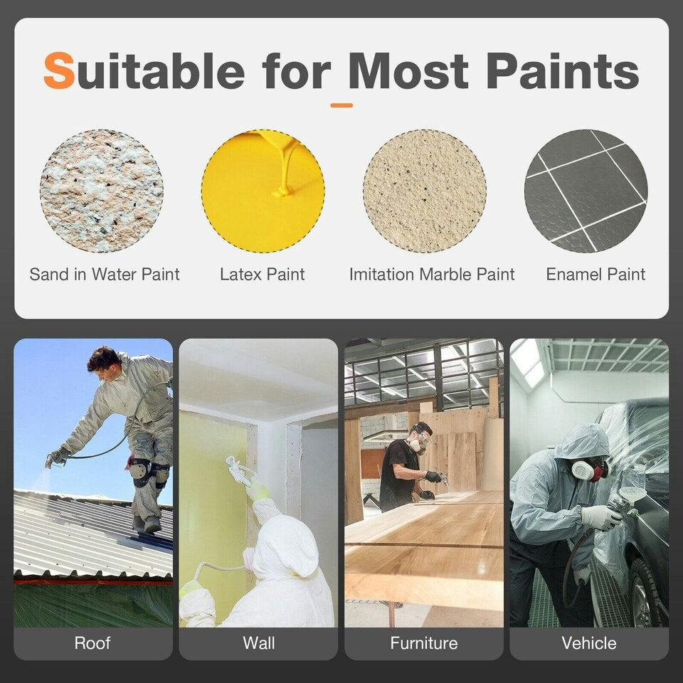 image 1 of COSTWAY 15L Paint Tank Pressure Paint Pot Adjusting Spray Gun