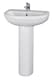 image 1 of Round 1 Tap Hole Basin Full Pedestal 550mm | White | White | 445 x 555 x 845mm