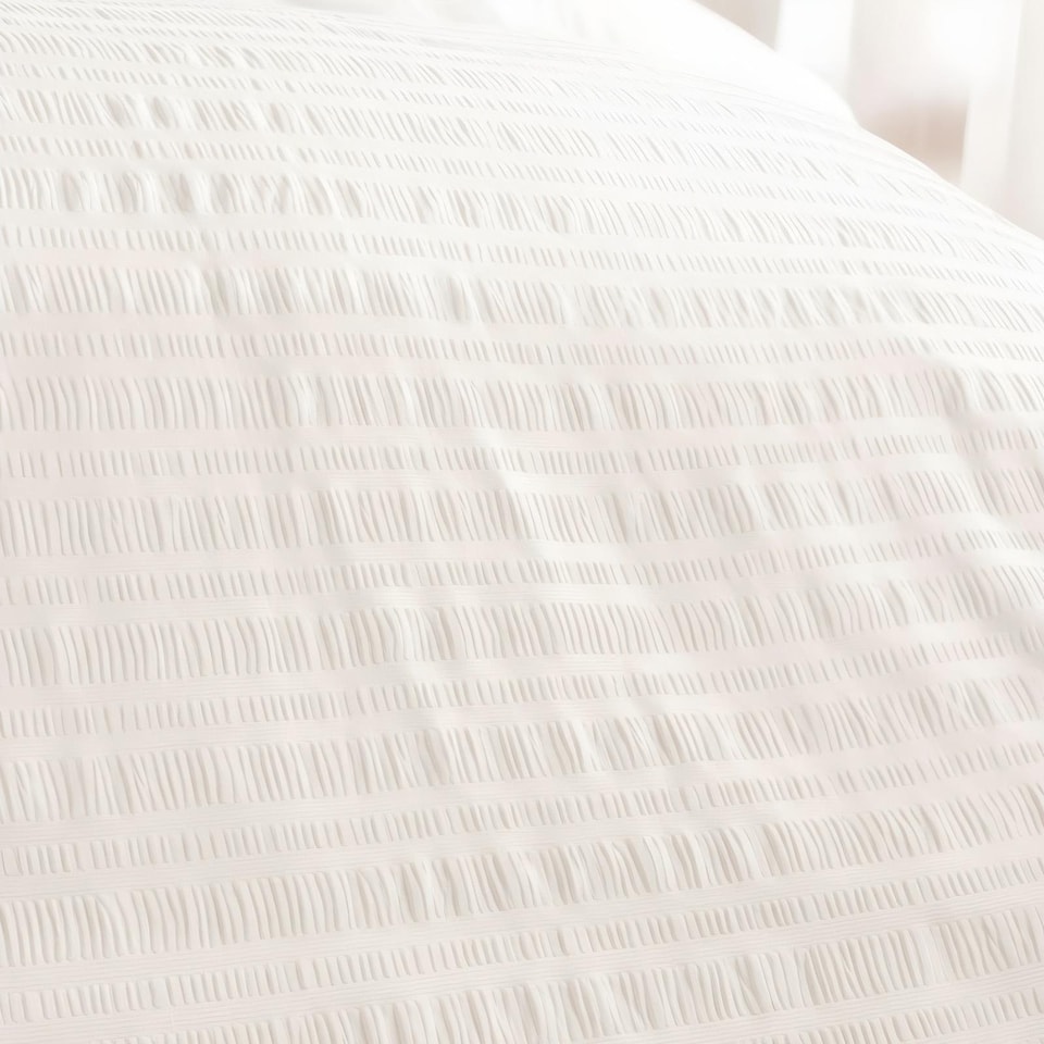 image 1 of OHS Embossed Bedding Set Textured Duvet Cover with Pillowcase | White | King