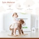 image 3 of HOMCOM Kids Rocking Horse Wooden Plush Age 3+ Children Ride On Toy Rocker Baby