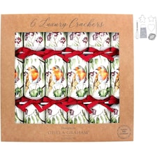 Gisela Graham Christmas Set of 6 Luxury Robin Christmas Crackers
