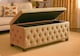 image 2 of 120cm Wide Empire Ottoman Storage Box with Legs, Mink Velvet Chesterfield Upholstered Ottoman Footstool Coffee Table