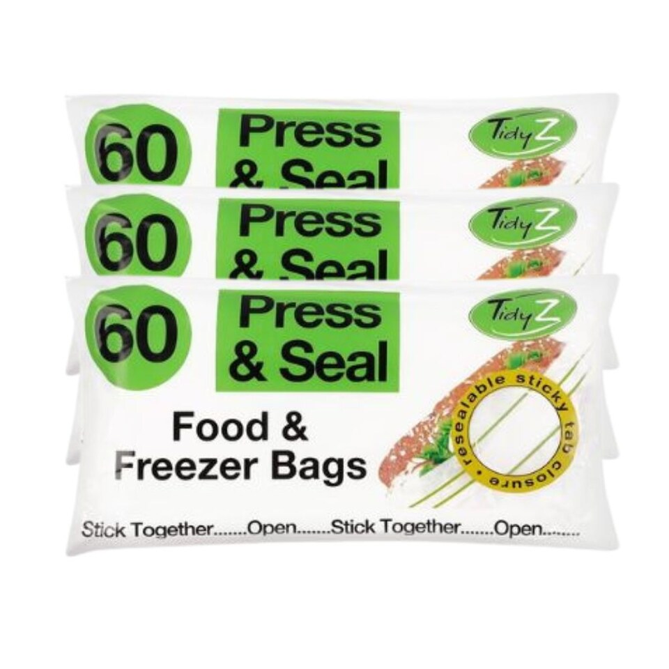 TidyZ Press and Seal Food Bags 60 Assorted Pack