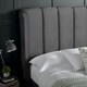 image 5 of 4ft6 Double Ottoman,Grey Velvet fabric upholstered,lift up,storage,tall winged bed frame. Gas lift up, Boutique Hotel style, tall headend board, wing back