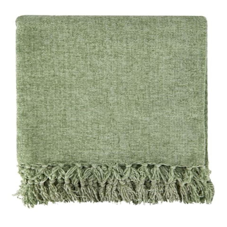 image 1 of Camilla Collection Chenille Throw in Meadow Green (50" x 60") Green | Green