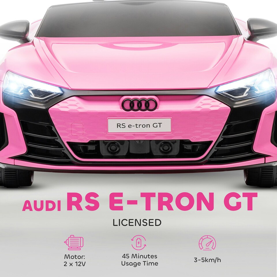 image 1 of HOMCOM Audi RS e-tron GT Licensed 12V Kids Electric Ride on W/ Remote, Pink