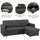 image 5 of Yaheetech Sectional Sofa with Chaise L-Shaped Sofa Bed and Pull Out Bed Storage