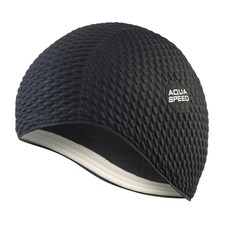Ladies Bombastic Swimming Cap | Long Hair Soft Latex Comfortable Fit Cap | Black | Black | One Size | 1