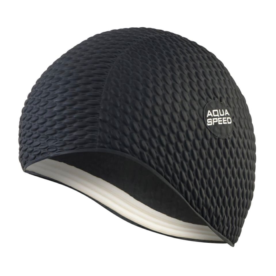 image 1 of Ladies Bombastic Swimming Cap | Long Hair Soft Latex Comfortable Fit Cap | Black | Black | One Size | 1
