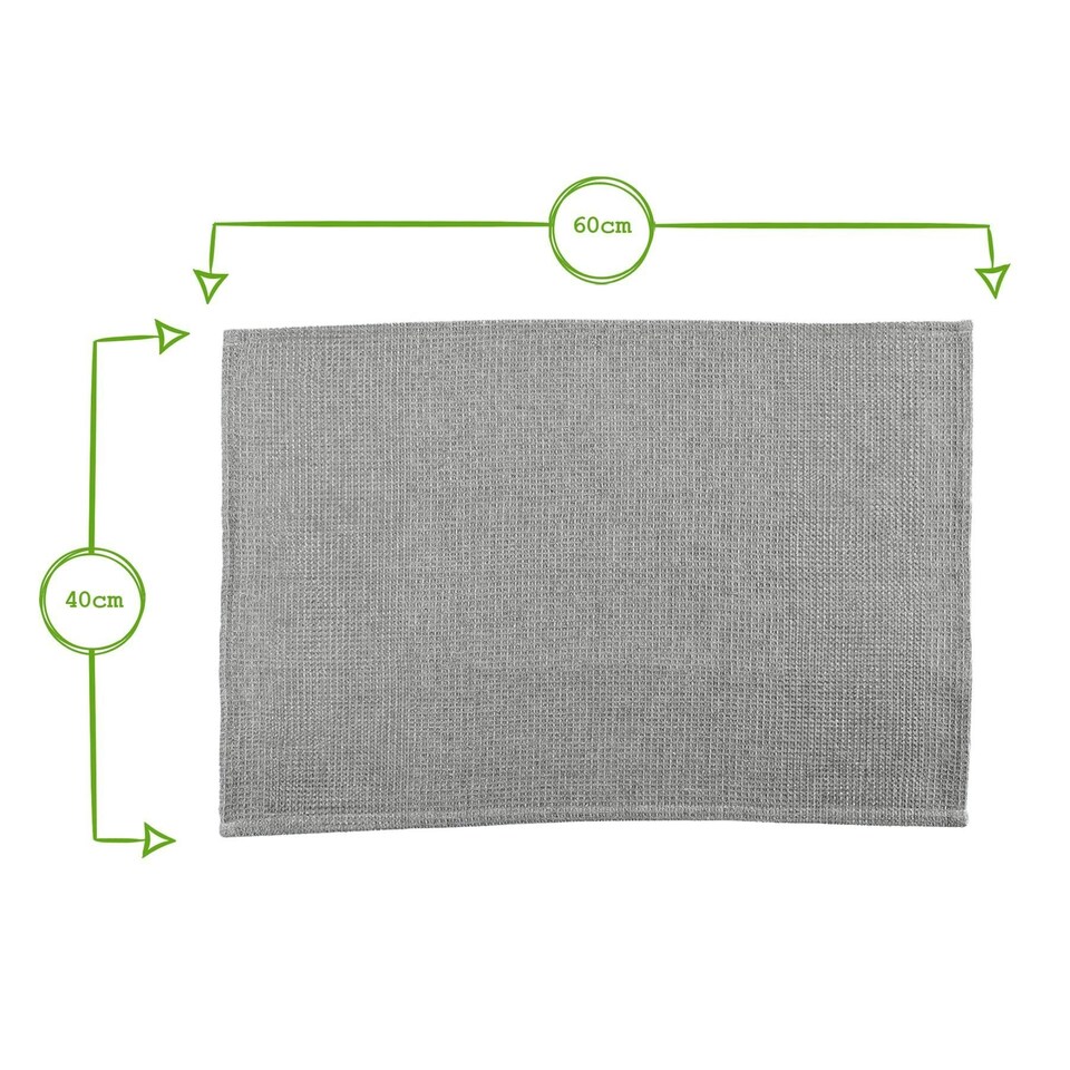 image 1 of Nicola Spring Deluxe 100% Cotton Kitchen Tea Towels Cleaning Drying Cloth - 60cm x 40cm - Charcoal - Pack of 4