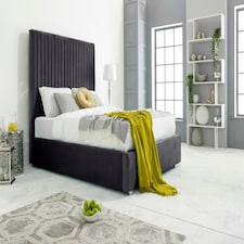 Merki Plush Single Bed Frame - Steel