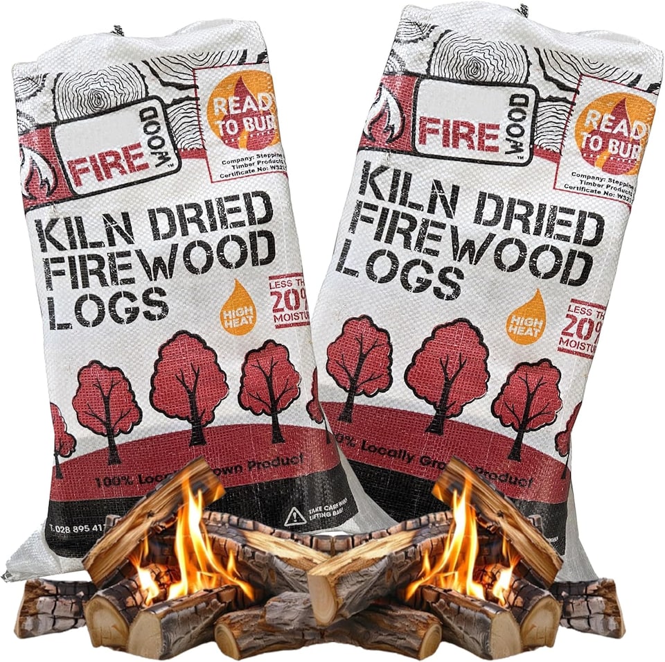 image 1 of 2 Bags Softwood Kiln Dried Firewood Logs Ready To Burn For Outdoor Open Fire Pits