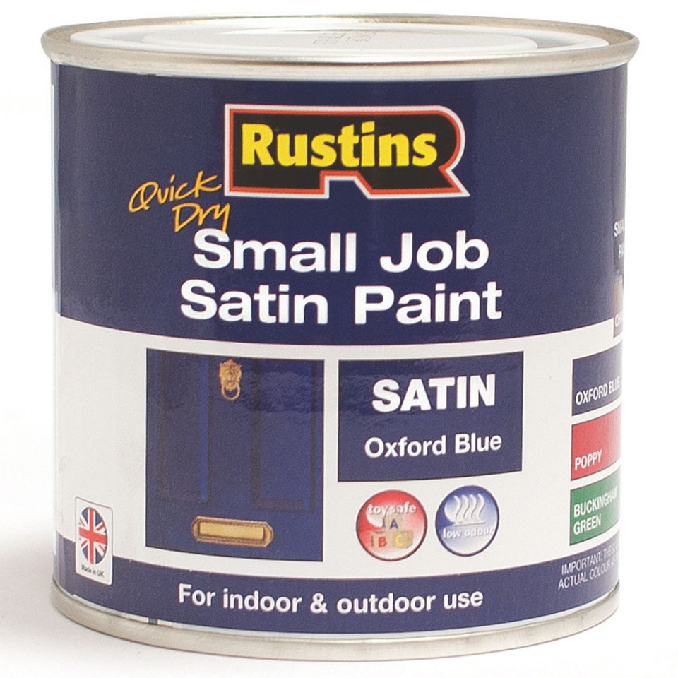 image 1 of Rustins Quick Dry Small Job Satin Paint Oxford Blue 250ml