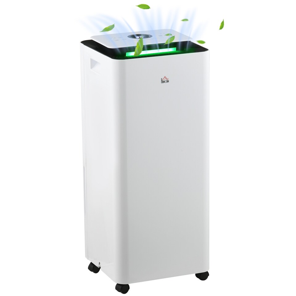 image 1 of HOMCOM 16LDay 3500mL Portable Quiet Dehumidifier with Air Purifier Filter, 24H Timer, 5 Modes, Electric Moisture Air Dehumidifier for Home Laundry Basement, White
