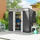image 2 of Outsunny 6.5 x 4FT Galvanised Metal Garden Shed with Double Sliding Doors and 2 Vents, Lockable Tool Storage House with Foundation Kit, Grey