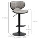 image 7 of HOMCOM Bar Stool Set of 2 Microfiber Cloth Adjustable Armless Chairs Grey